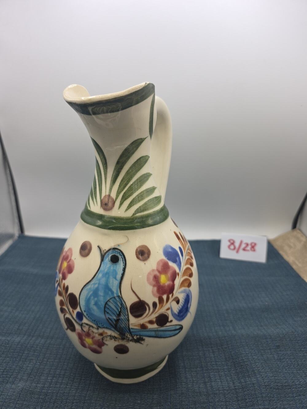 Vintage tonala mexican pottery pitcher